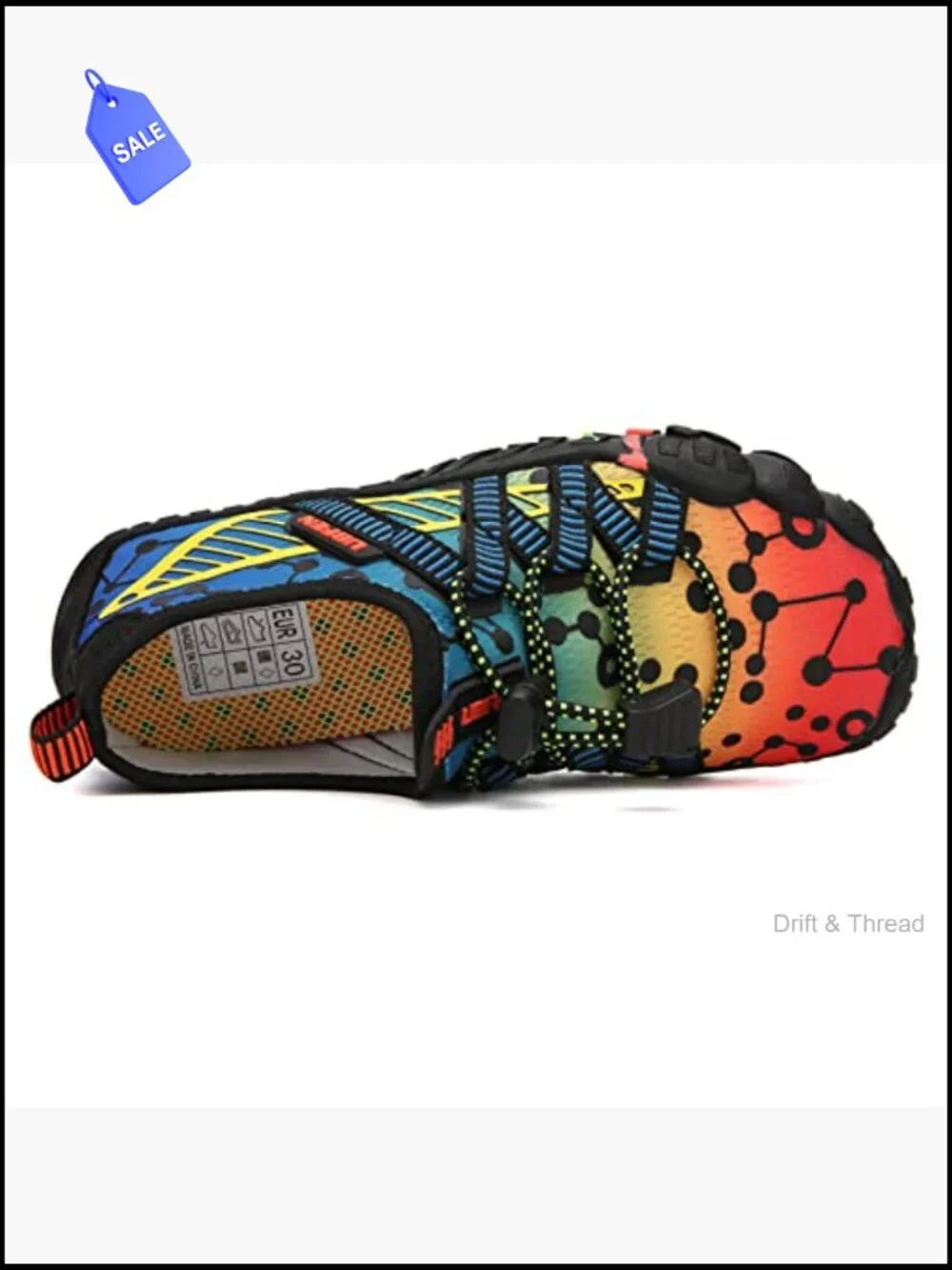 Kids Water Shoes Quick-Dry Swim Aqua Socks Lightweight Barefoot Hook & Loop